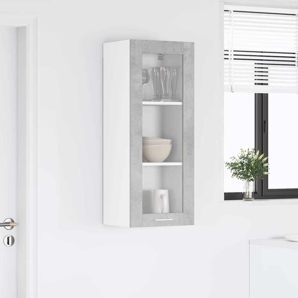 Hanging Cabinet with Door Concrete Grey 40 X 31 X 100 Cm Engineered Wood