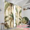 2pcs,2D Plane Printing Popular Curtains Palm Oasis Polyester Fabric (without Rod) Festive Perfect for Living Room, Bedroom,