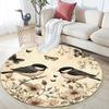 Birds Round Area Rug,Carpet Rug for Living Room Bedroom Sofa Playroom Decor,Non-slip Floor Mat