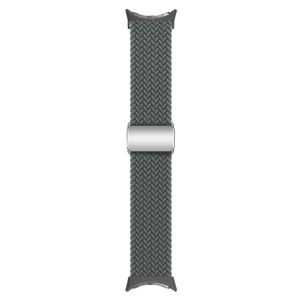 

Плетеный магнитный ремешок-петля для Google Pixel Watch 3 2 45 мм 41 мм сменный ремешок нейлоновый браслет Correa Pixel Watch3 45mm серый