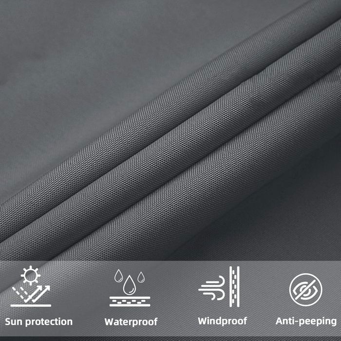 Voile d'ombrage rectangulaire 3 x 2,5 m imperméable en polyester - Gris anthracite, anti-UV 95%