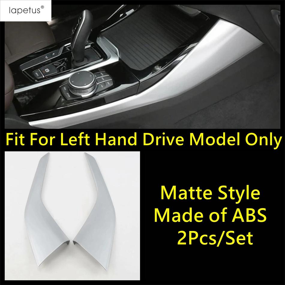 Central Control Shift Gear Box Side Panel Strip Decor Cover Trim Carbon Fiber Accessories Interior For BMW X3 G01 2018 - 2024 Matte Style