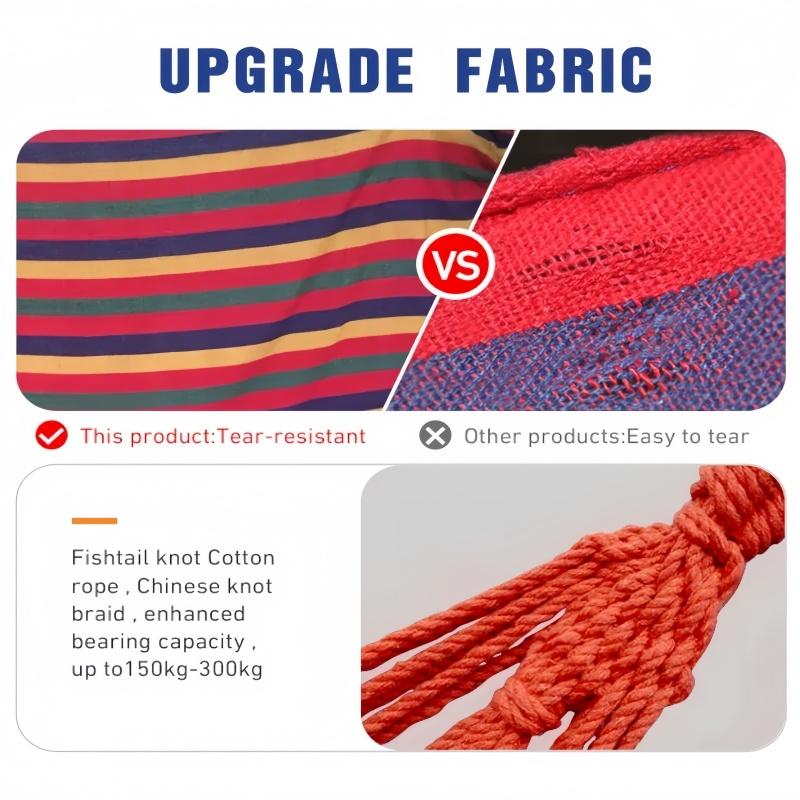 Outdoor/Indoor Rope Double-Hang Bed, Suitable for Camping,Outdoor Canvas Hammock / Beach, Travel, and Backyard Relaxation Use