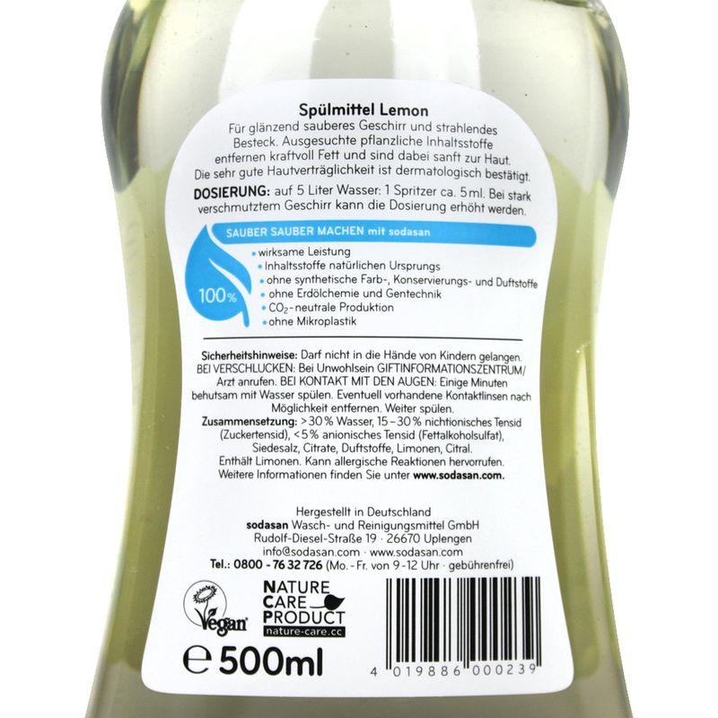 Sodasan Lemon Kitchen Detergent 500ml
