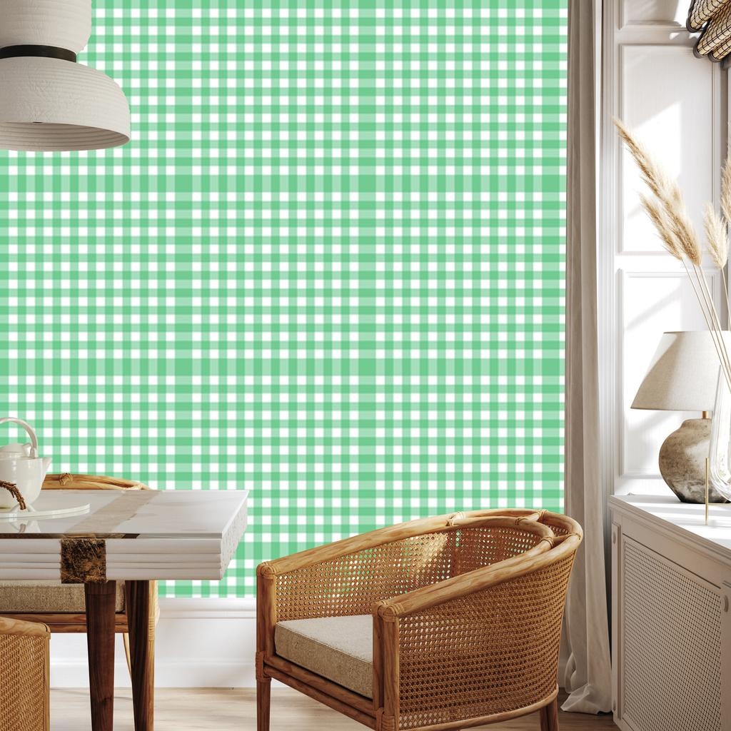 Mint and green fabric pattern wallpaper for living room and bedroom 50x1000
