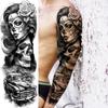 1 Sheet Full Arm Robber Gangster Temporary Tattoos For Men Women Waterproof  Tatoo Sleeve Realistic Bad Guy Fake Tattoos Sticker