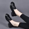 Flat Shoes Women's Shoes Autumn New Round Head Round Buckle Small Leather Shoes College Style First Layer Cowhide Comfortable Four Seasons Shoes