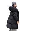 New long cotton-padded clothes women's clothing European and American loose thickened down cotton-padded clothes big fur collar jacket padded jacket w