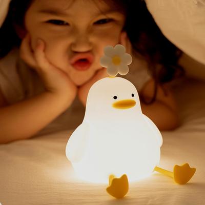 Birthday Gift Cute Duck Led Night Light USB Rechargeable Nightlights Touch Switch Children Kid Bedroom Decoration Dolls