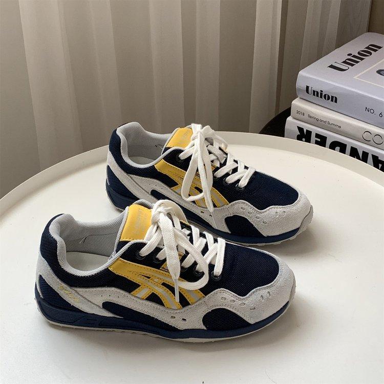 [Youshilai] 2025 Autumn New Mesh Breathable German Training Shoes Women's Color Matching Flat Bottom Non-slip Casual Sports Shoes