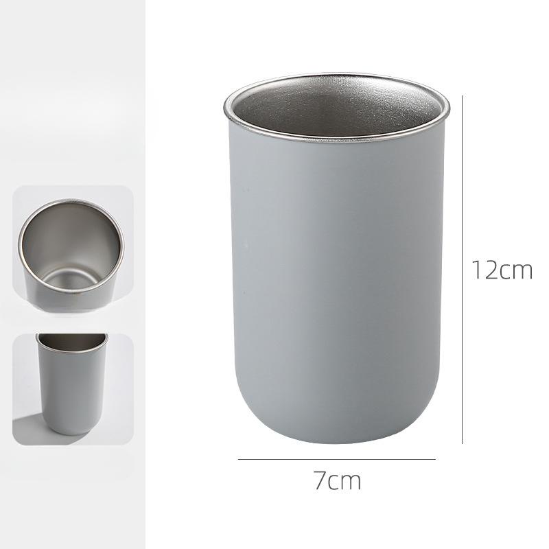 

Чашка для полоскания рта из нержавеющей стали, стакан для зубной щетки с ручкой, чашка для умывальника, чашка для зубной боли Circle серый
