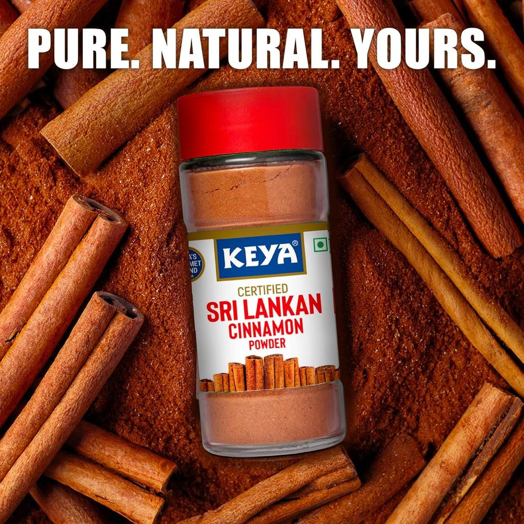Keya Srilankan Certified Cinnamon Powder | Dalchini Powder | 100% Pure & Natural Indian Spices Aroma & Flavour | 45g