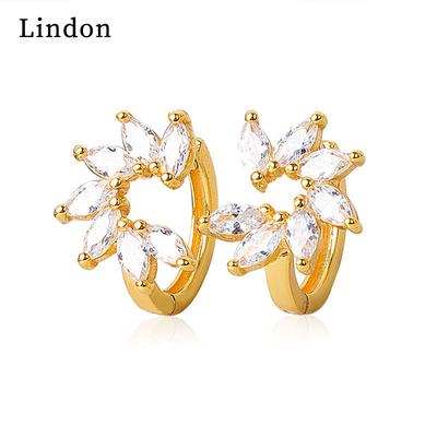 Lindon Kupferlegierung Zirkon Ohrringe Tropfen Ohrringe für Frauen Hochzeit Party Geschenke