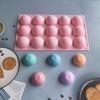 Silicone Chocolate Mold 15 Cavity Round Shape Baking Mold Non-Stick Freezer Mold Oven Safe Cake Mold for DIY Candy Jelly Dessert Ice Cream