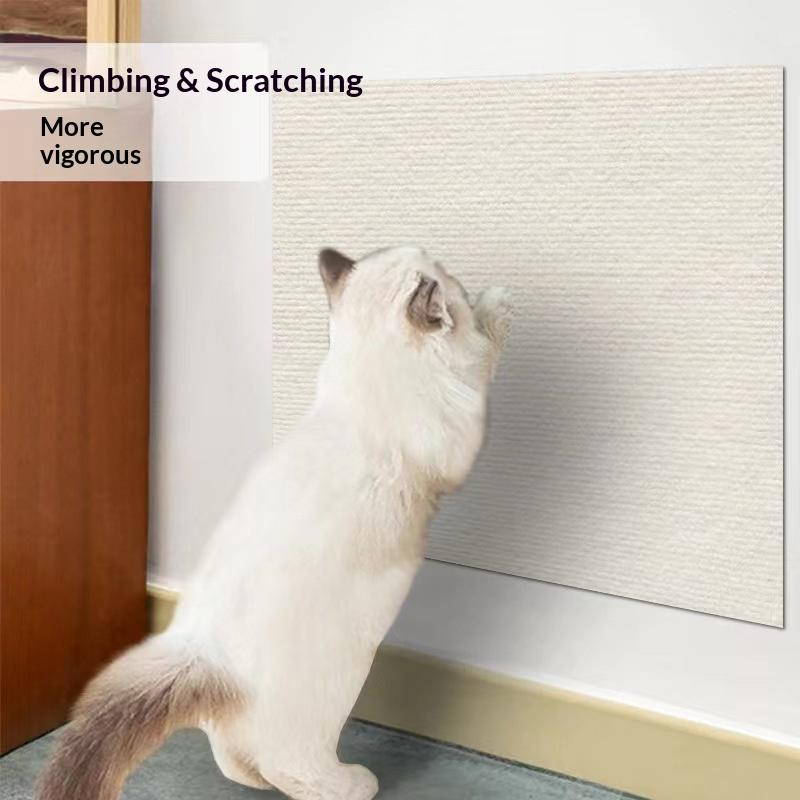 Self-Adhesive Cat Scratching Mat Trimmable Sofa Protector with Removable Carpet - Anti-Scratch Board & Play Pad for Cats