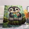 1PC Fairy Tale Style Print FlAannel Blanket, High Quality Comfortable for All Seasons, Home Decor, Warmth and Comfort