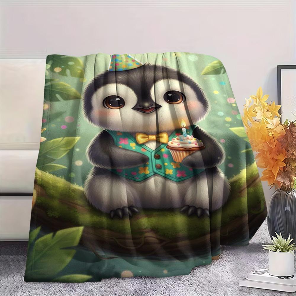 1PC Fairy Tale Style Print FlAannel Blanket, High Quality Comfortable for All Seasons, Home Decor, Warmth and Comfort