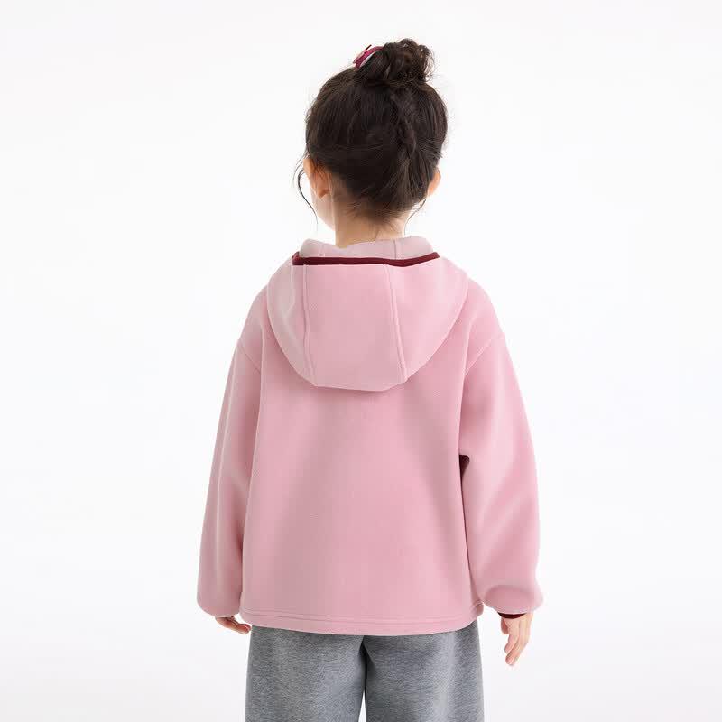 Xiao Yin Man Girls' Hooded Anti-Static Fleece Jacket