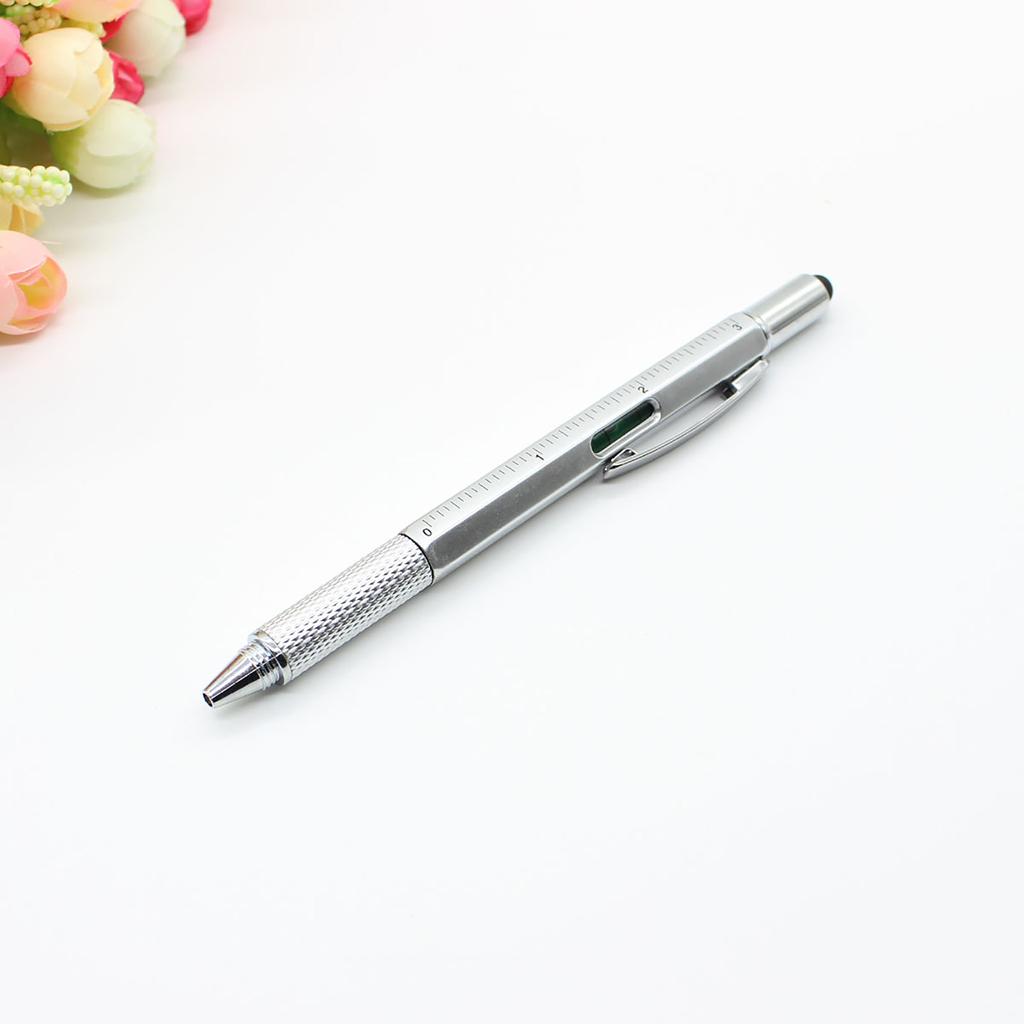 6in1 Multi-tools Pens Multifunction Ball-point Pen Level Caliper Screwdriver 5ml