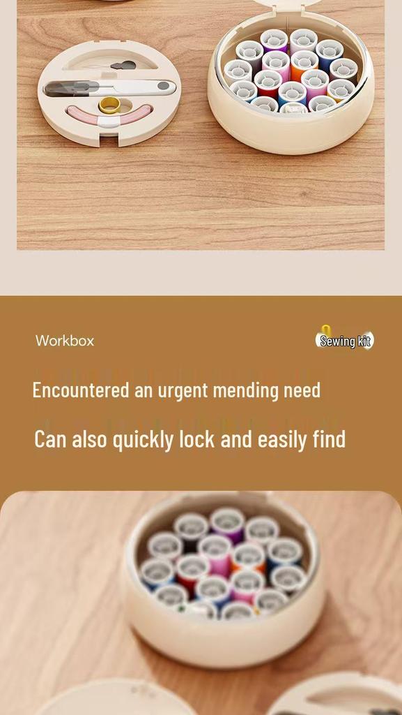 Portable High-Quality Sewing Kit with Magnetic Needle Box and Multifunctional Thread Tools