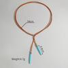 Retro  Leaf Tassel Choker Woven Rope Leather Turquoise Stone Necklace Minimalist Bohemian Necklace Beach Jewelry