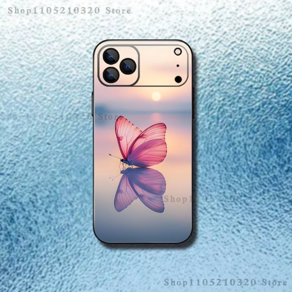 

butterfly pattern Phone Case For iPhone 17,16,15,14,13,12,Pro,Max,Plus,E,SE4,Air,Mini Black Soft Box iPhone16promax