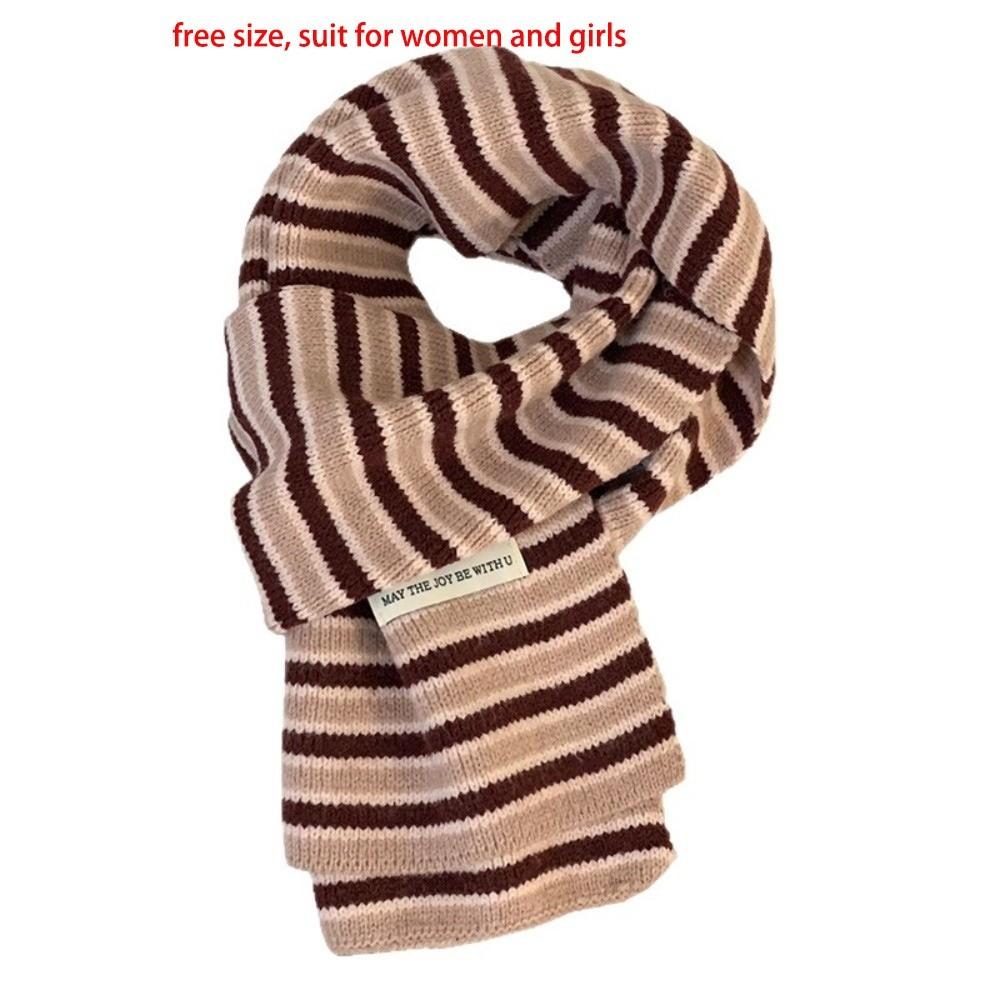 Knitted Knitted Scarf Stripe Scarves Bib New Neckerchief  Outdoor Sports