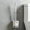 Toilet Brush with Holder Set, Wall Mounted Long Handle Toilet Cleaning Brush with Holder, Flexible Toilet Bowl Cleaning Brush Bathroom Cleaning Brush