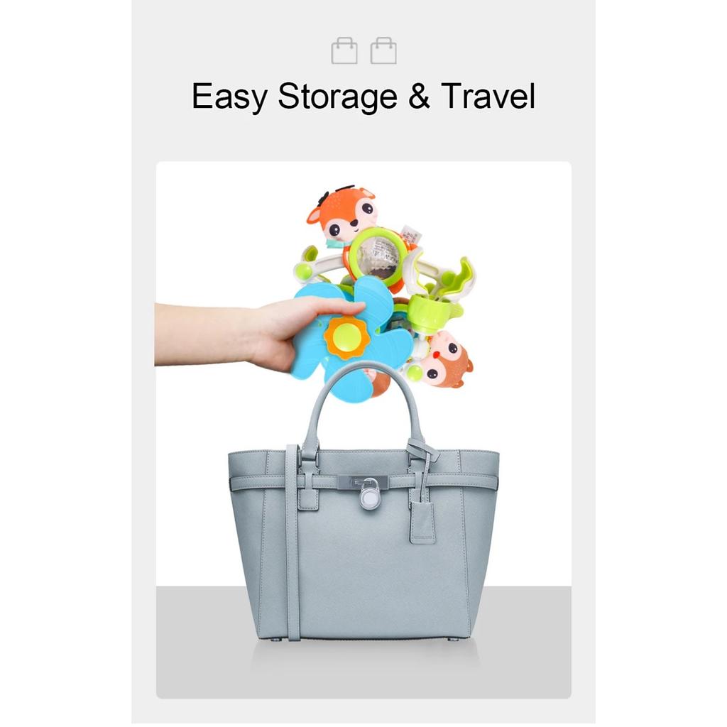 Babystroller-Bogen Spielzeug Musikalisches Rasselspielzeug mit Beißring für Kinderbett Kinderwagen Autositz Sensorisches Entwicklungsspielzeug für Babys 0 6 12 Monate