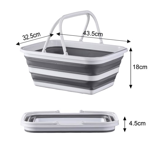[.co.jp Exclusive] RULAYMAN Folding Bucket/Laundry Basket/Washing Tub, 15L, Space-Saving Design with Handle, Lightweight Material, Eco-Friendly, Multi
