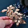 Luxus Gold Damen Blume Haarspange Braut Haaraccessoires Bankett Party Täglich Vielseitig Süß Romantisch Mädchen Haarspange Haarkamm