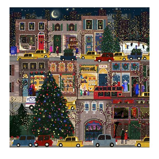 500Pcs/Set Christmas Jigsaw Puzzle Four Seasons Cityscape Animal Puzzle Challenge Game Educational Puzzle Toy Holiday Party Family Activity Decoration