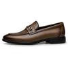 ZERO 2025 Genuine Leather Canvas Ultra Business Size Men's Loafers, Breathable, Comfortable, Non-Slip, Hardwearing, Casual, Lightweight, Brown, 25.0cm