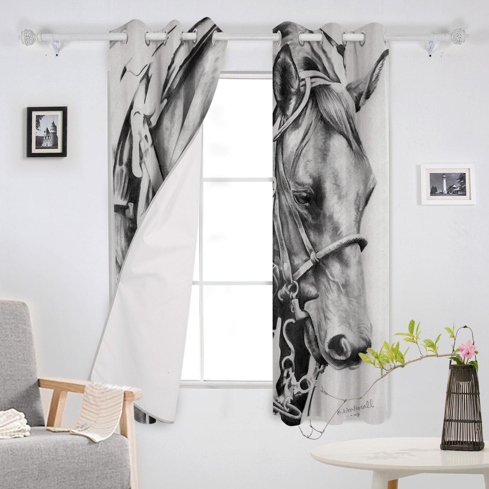 Шторы на окно с изображением лошади — фото 3