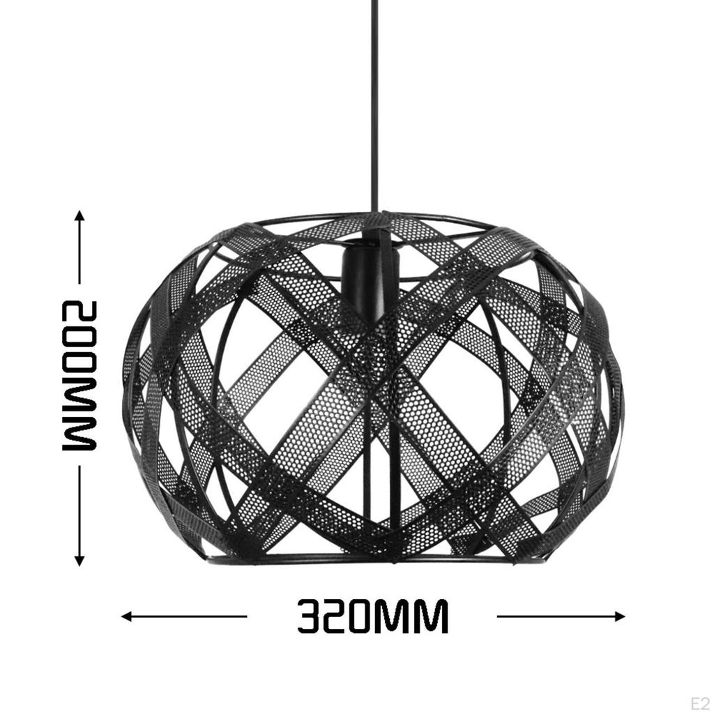 Chandelier Woven Lampshade Without Light Source Adjustable Height Vintage Pendant Guard