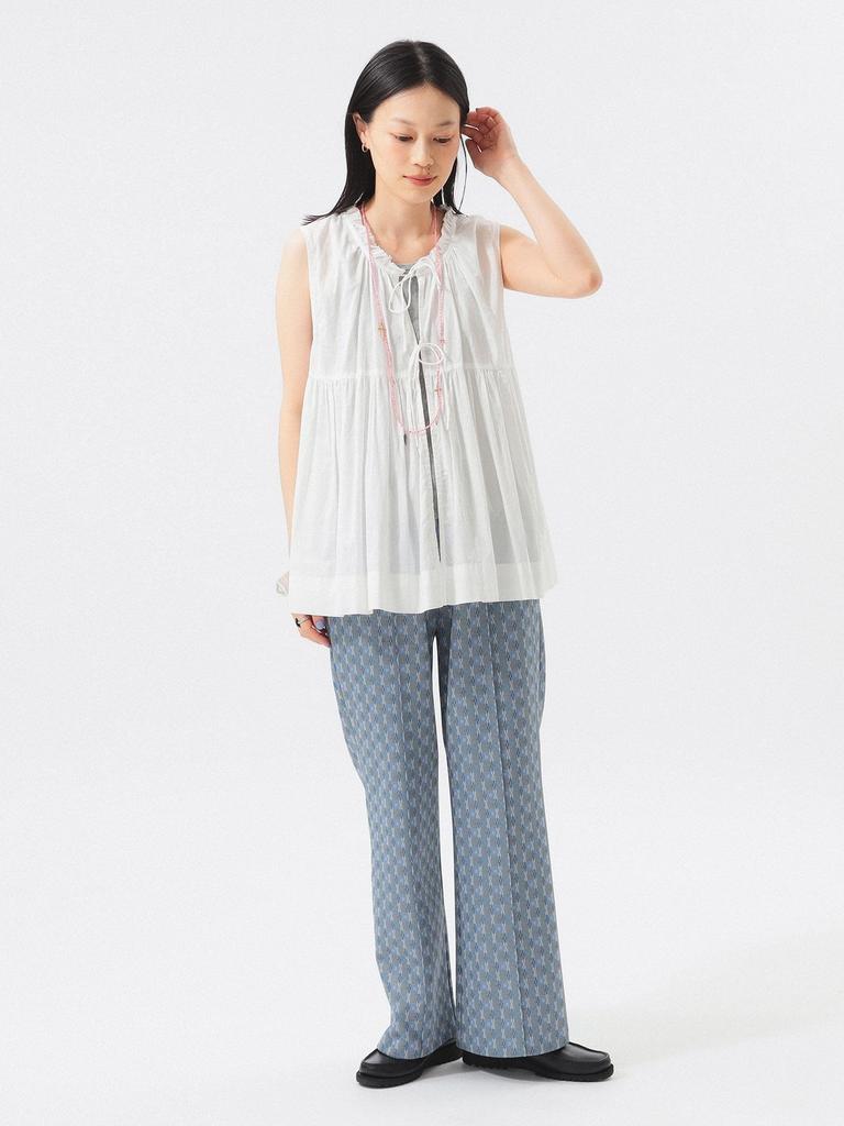 Beams Boy Women's Polyester Jacquard Work Pants, Navy, 0, 13240454458