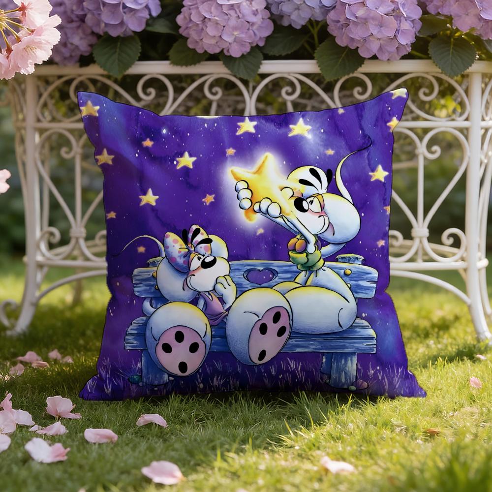 Cartoon D-Diddl Cushion Cover Home & Car Dual-Scene Pillow Cover: Reversible For Premium Comfort