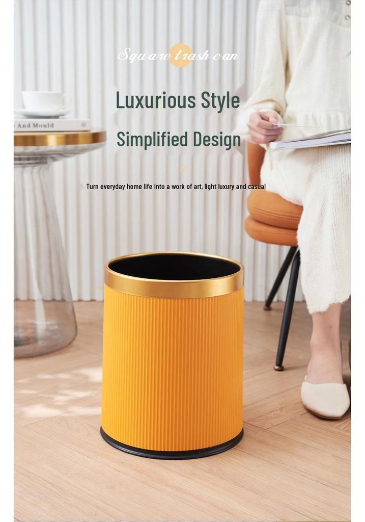 Sleek Lidless Trash Can for Living Room, Kitchen, Office, or Hotel