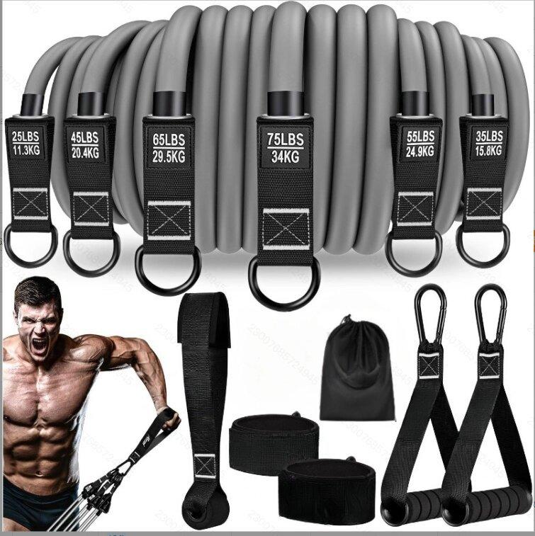 

300lbs Fitness Exercises Resistance Bands Set Elastic Tubes Pull Rope Yoga Band Training Workout Equipment for Home Gym Weight