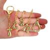 18K Gold Bubble Initial Pendant Keychain