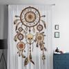 Cortinas transparentes con diseño de atrapasueños de tinta y plumas para sala de estar, modernas cortinas de tul de voile para dormitorio y cocina.