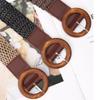 Braided Casual Weave Waist Band Ladies Dress Cummerbands Wooden Buckle Waistband Bohemian Wide Belt