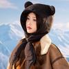 New winter down cotton women's light and warm ear protection ski hat outdoor riding casual and versatile