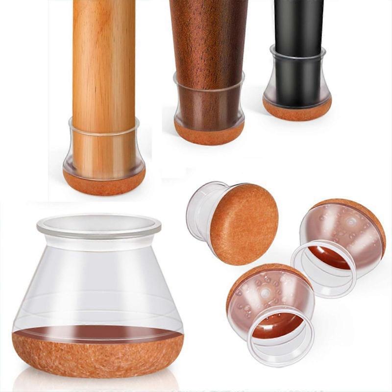 16Pcs Silicone Chair Leg Floor Protectors Felt Bottom Furniture Pad Hardwood Floor Protectors Easy to Install  S