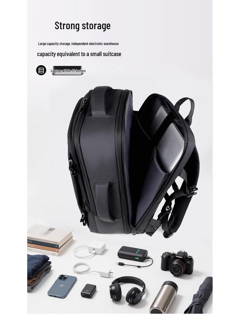 Large Capacity Business Travel Backpack - Multi-Compartment, Water-Resistant Laptop Bag