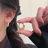 Sparkling Micro Inlaid Zircon Metal U-shaped Earrings for Women's Light Luxury Jewelry Christmas Party Exquisite Ear Accessories