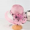 Summer Middle-Aged And Elderly Organza Flower Pot Hat French Top Hat Mother Sun Protection Hat Breathable Sun Hat Women