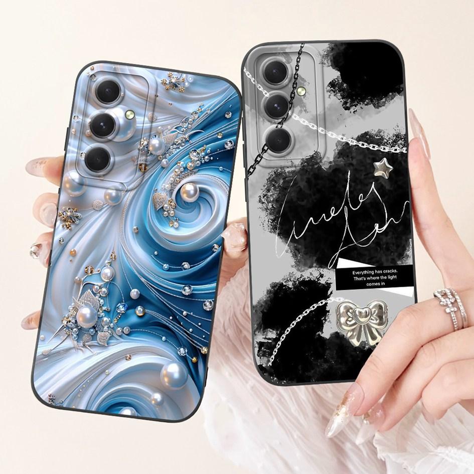 Case For Samsung Galaxy A53 A54 A55 5G Cover SM-A536B SM-A546V SM-A556B Shockproof Funda Fashion Flower Soft Silicone Matte Etui