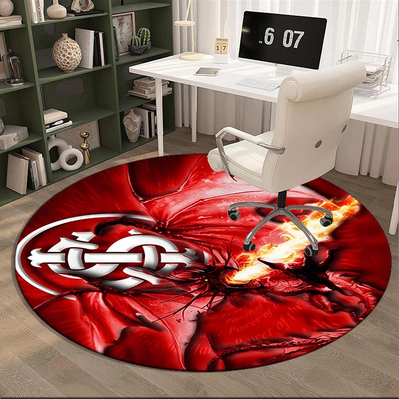 Intercontinental Football Crest Round Rug for Livingroom,Bedroom, Palyroom, Chair Rug, Area rug, Circle Carpet, Large Size Fan Christmas gift