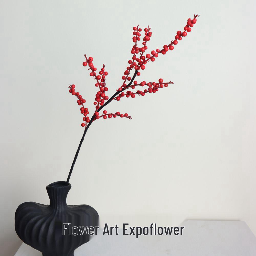 New Year Fortune Red Fruit Simulation Decoration - Holly and Floral Ornaments for Home Décor